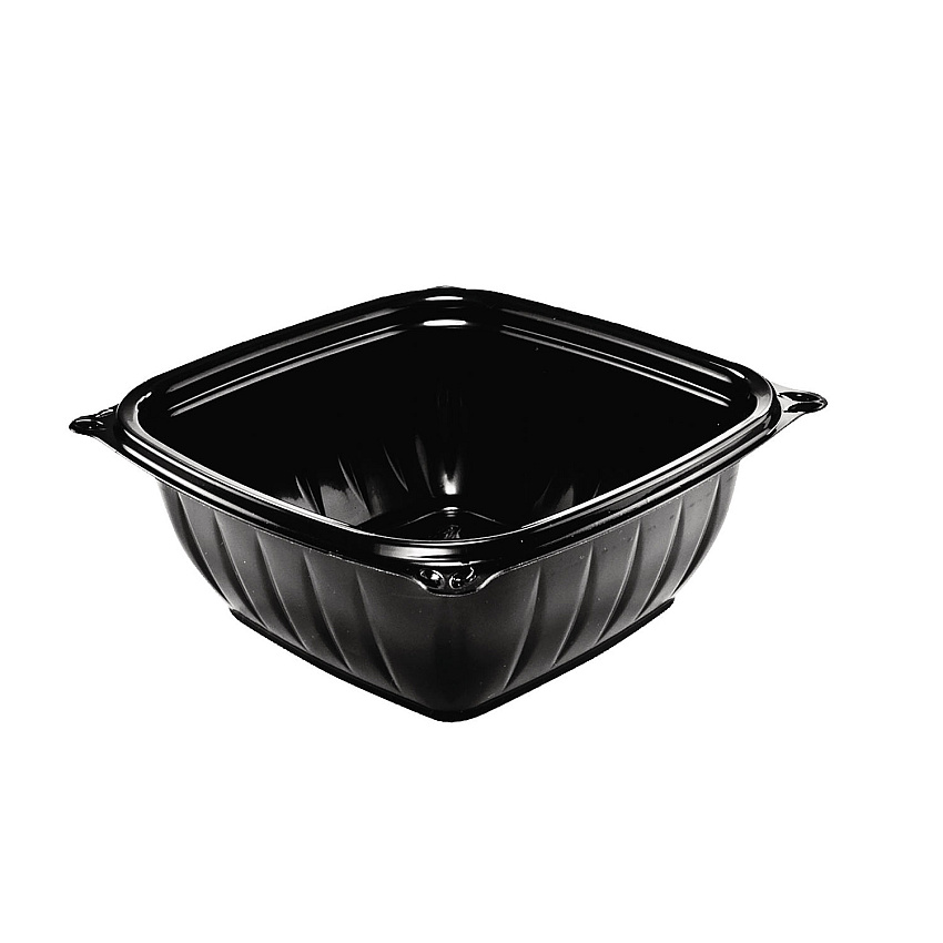 Dart PresentaBowls Pro Black Square Bowls, 12 oz, 5 x 5 x 2, Black, Plastic, 63/Bag, 8 Bags/Carton (B12SB)