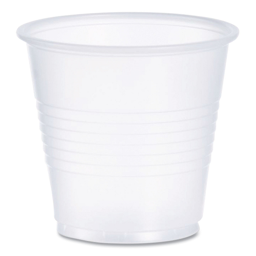 Dart High-Impact Polystyrene Cold Cups, 3.5 oz, Translucent, 100 Cups/Sleeve, 25 Sleeves/Carton (Y35)