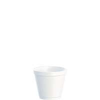 Dart Food Containers, Squat, 8 oz, White, Foam, 1,000/Carton (8SJ12)