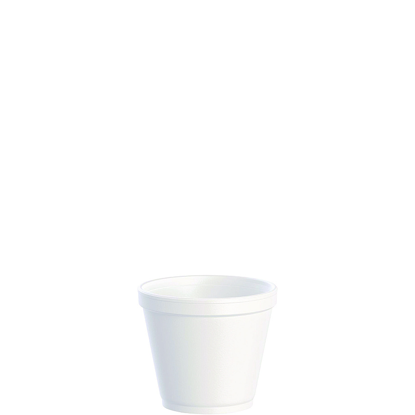 Dart Food Containers, Squat, 8 oz, White, Foam, 1,000/Carton (8SJ12)