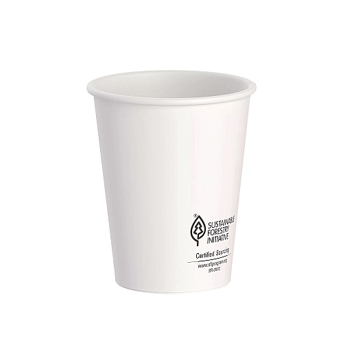 SOLO Thermoguard Insulated Paper Hot Cups, 8 oz, White Sustainable Forest Print, 40/Pack (DWTG8W)