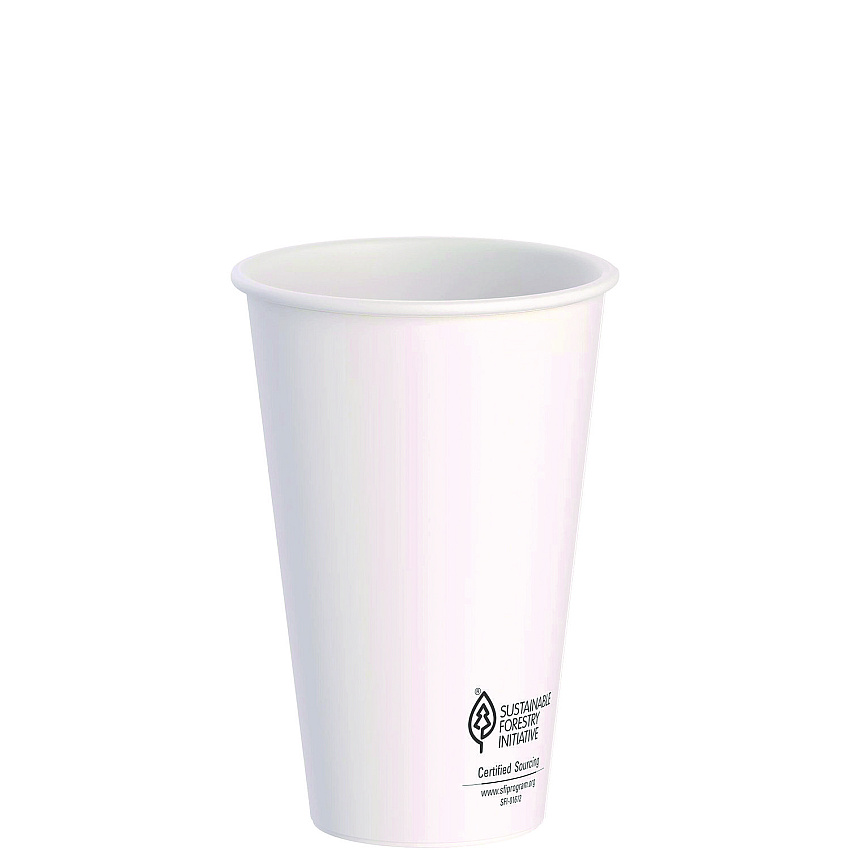 SOLO Thermoguard Insulated Paper Hot Cups, 16 oz, White Sustainable Forest Print, 30/Pack (DWTG16W)