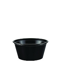 Dart Polystyrene Portion Cups, 2 oz, Black, 250/Bag, 10 Bags/Carton (P200BLK)