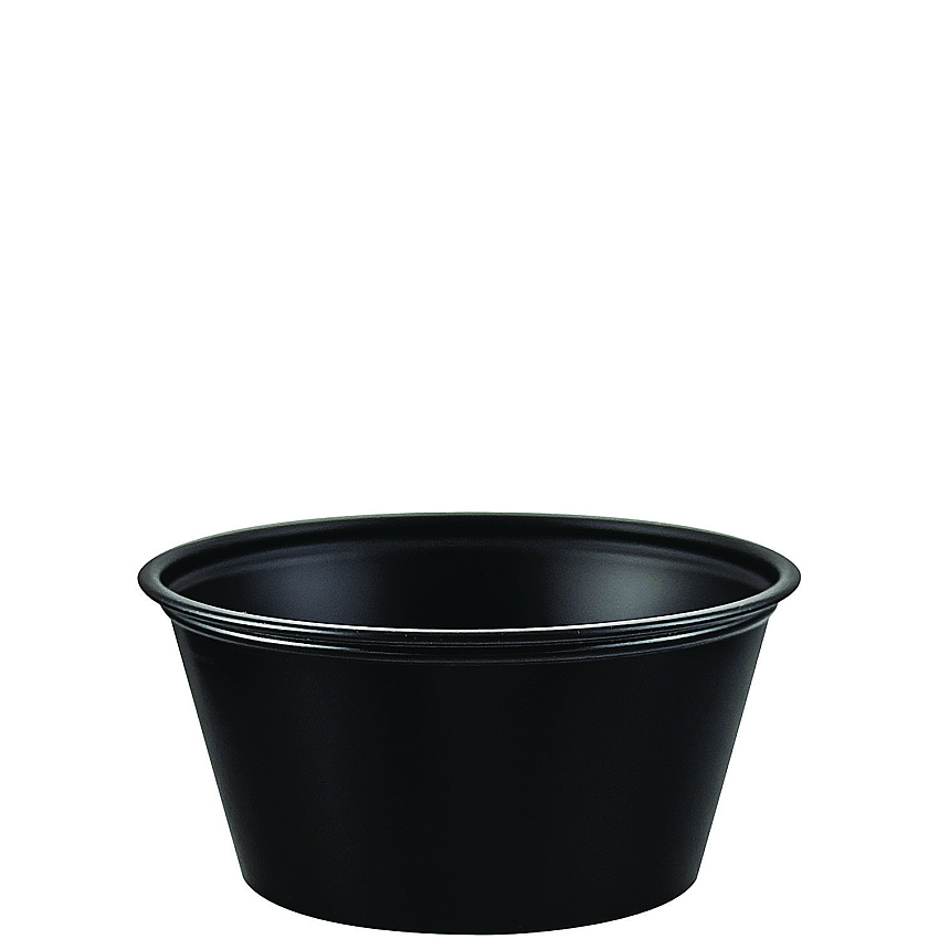 Dart Polystyrene Portion Cups, 3.25 oz, Black, 250/Bag, 10 Bags/Carton (P325BLK)