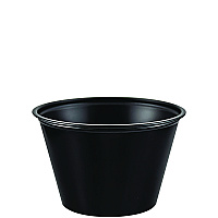 Dart Polystyrene Portion Cups, 4 oz, Black, 250/Bag, 10 Bags/Carton (P400BLK)