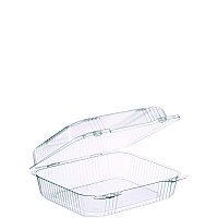 Dart StayLock Clear Hinged Lid Containers, 7.8 x 8.3 x 3, Clear, Plastic, 125/Bag, 2 Bags/Carton (C51UT1)