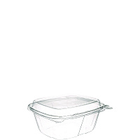 Dart ClearPac SafeSeal Tamper-Resistant/Evident Containers, Domed Lid, 12 oz, Clear, Plastic, 100/Bag, 2 Bags/Carton (CH12DED)