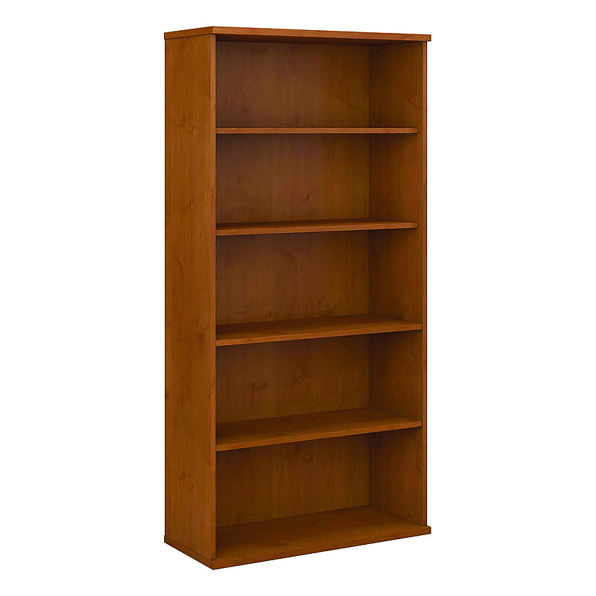 Bush Series C Collection Bookcase, Five-Shelf, 35.63w x 15.38d x 72.78h, Natural Cherry (WC72414)