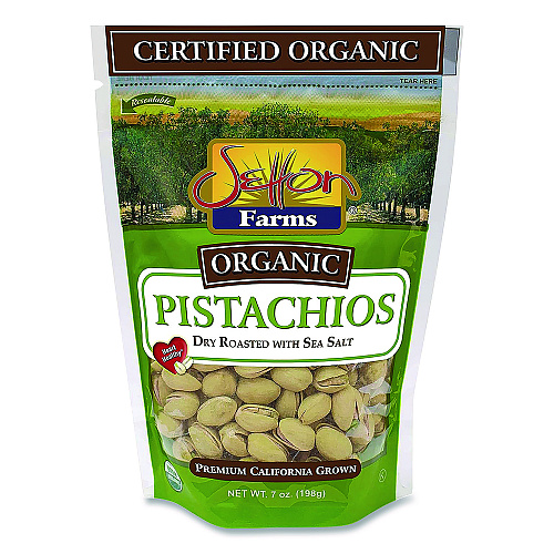Setton Farms Organic Pistachios, Dry Roasted with Sea Salt, 7 oz Bag, 12/Carton (5182)