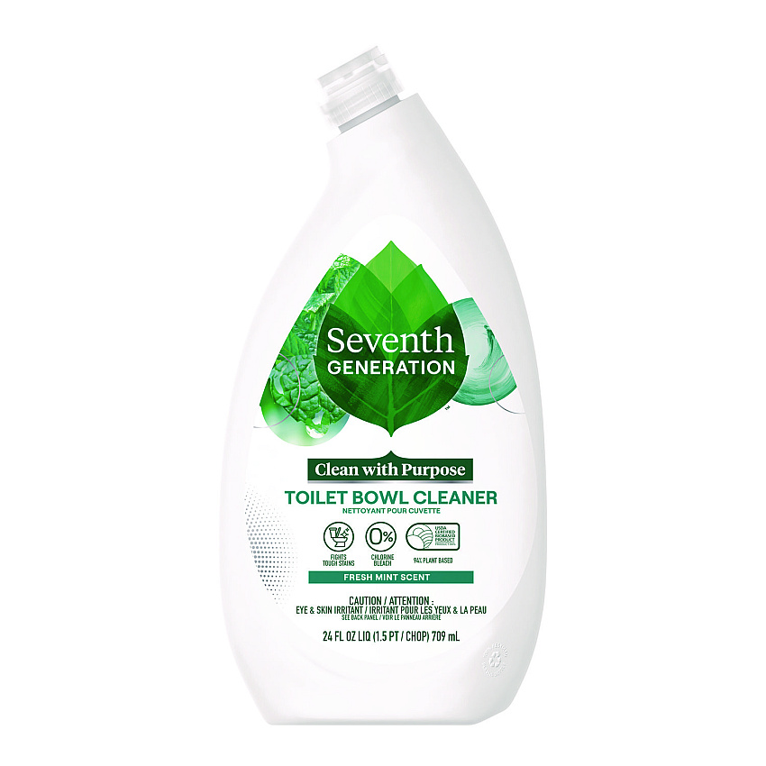 Seventh Generation Toilet Bowl Cleaner, Fresh Mint Scent, 24 oz Bottle, 4/Carton (45166CT)