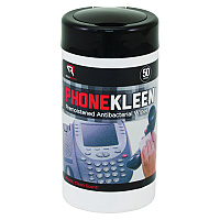 Read Right PhoneKleen Wet Wipes, Cloth, 5 x 5, 50/Tub (RR1403)