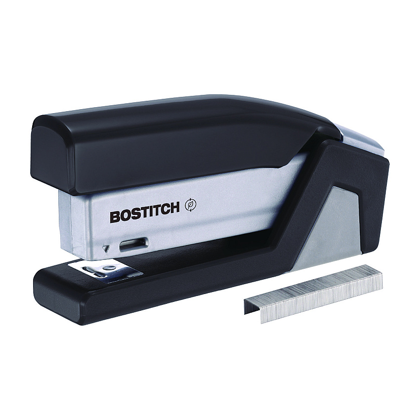 Bostitch InJoy One-Finger 3-in-1 Eco-Friendly Compact Stapler, 20-Sheet Capacity, Black (1510)