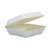 Dart Compostable Fiber Hinged Trays, ProPlanet Seal, 8.98 x 9.35 x 2.17, Ivory, Molded Fiber, 200/Carton (HC9FBR1)