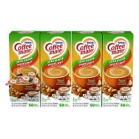 Coffee-mate Liquid Coffee Creamer, Zero Sugar Hazelnut, 0.38 oz Mini Cups, 50/Box, 4 Boxes/Carton (98468CT)