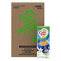 Coffee-mate Liquid Coffee Creamer, Zero Sugar French Vanilla, 0.38 oz Mini Cups, 50/Box, 4 Boxes/Carton, 200 Total/Carton (91757CT)