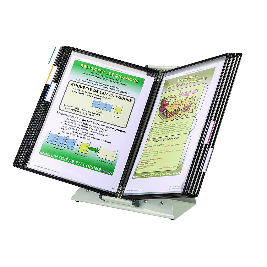 Tarifold Desktop Reference Starter Set, 10 Antimicrobial Wire-Reinforced Pockets (DA271)