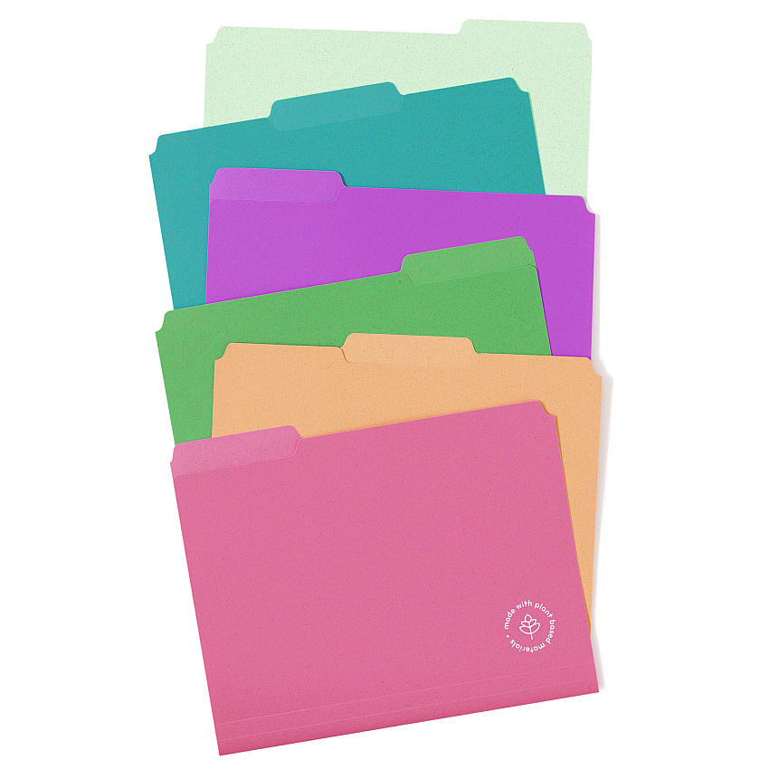 U Brands U-Eco Poly File Folders, 1/3 Cut Tabs: Assorted, Letter Size, 0.5" Expansion, Assorted Colors, 24/Pack (6597U0112)