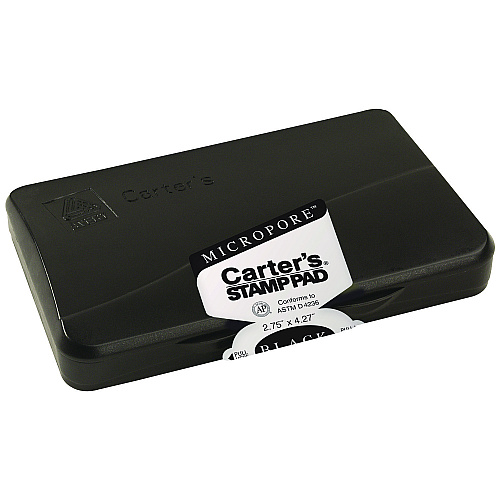 Carter's Pre-Inked Micropore Stamp Pad, 4.25" x 2.75", Black (21281)
