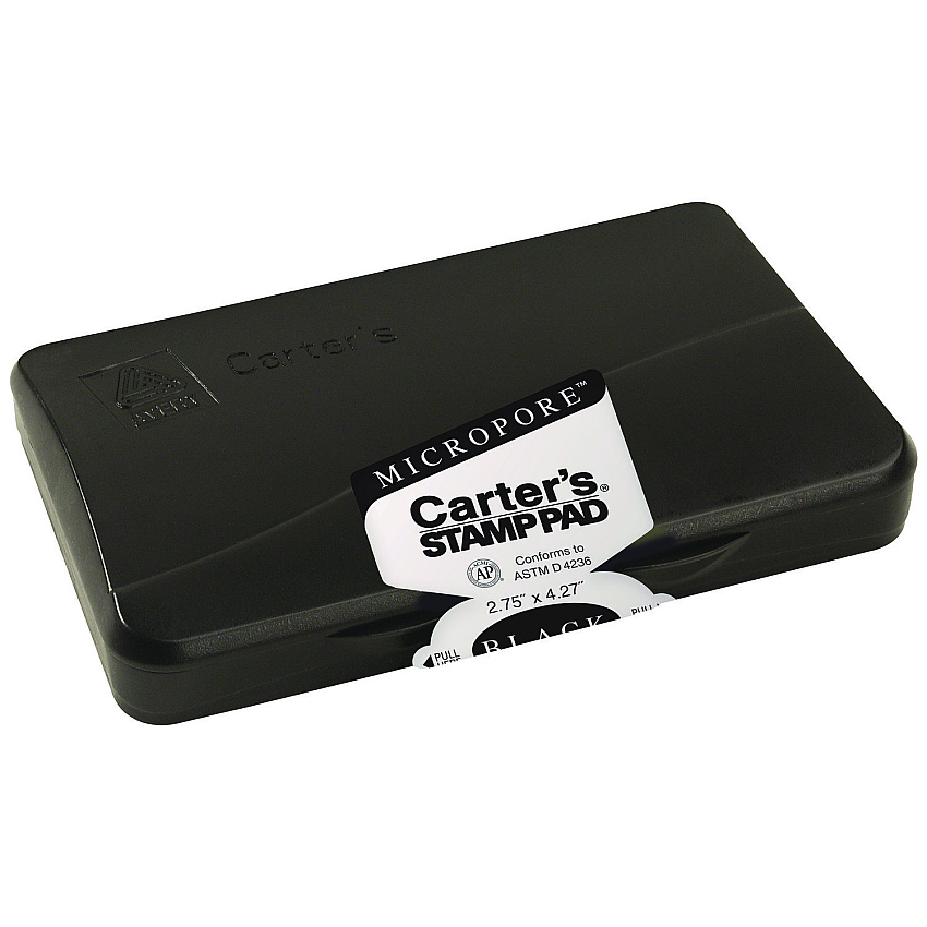 Carter's Pre-Inked Micropore Stamp Pad, 4.25" x 2.75", Black (21281)