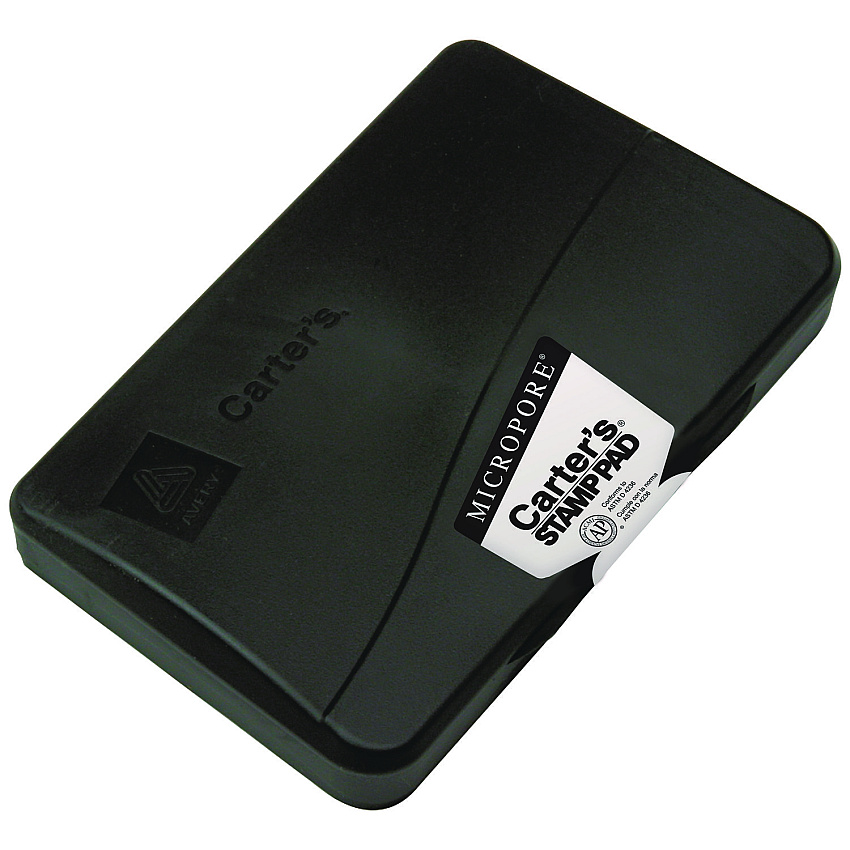 Carter's Pre-Inked Micropore Stamp Pad, 6.25" x 3.25", Black (21282)