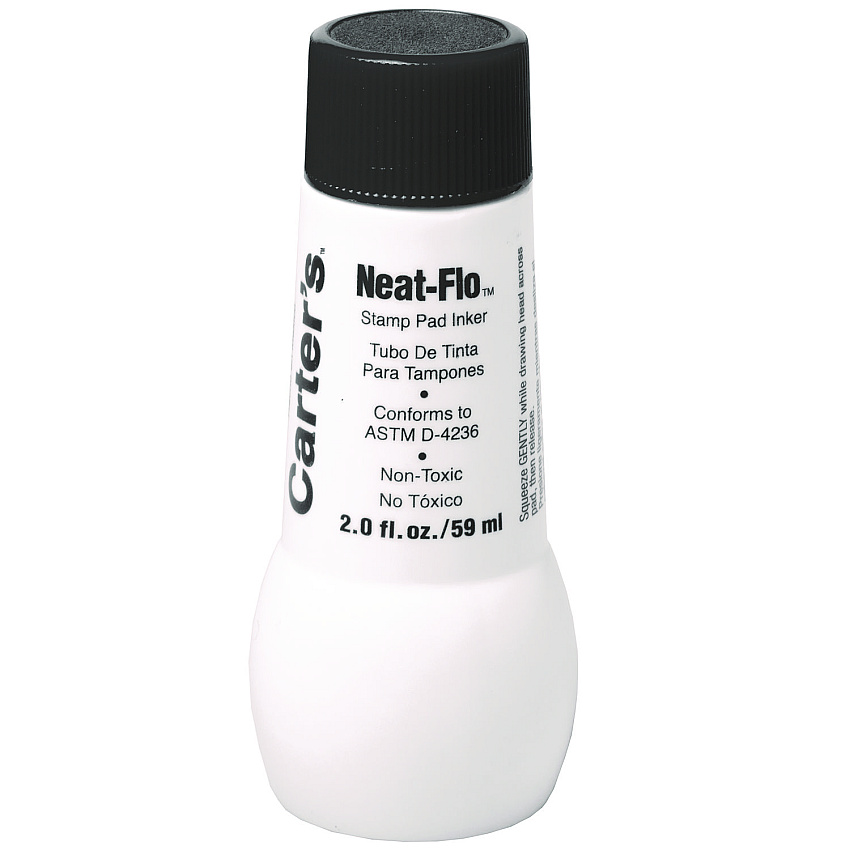Carter's Neat-Flo Stamp Pad Inker, 2 oz Bottle, Black (21448)