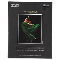 Epson Cold Press Bright Fine Art Paper, 21mil, 8.5 x 11, Textured Matte White, 25/Pack (S042307)