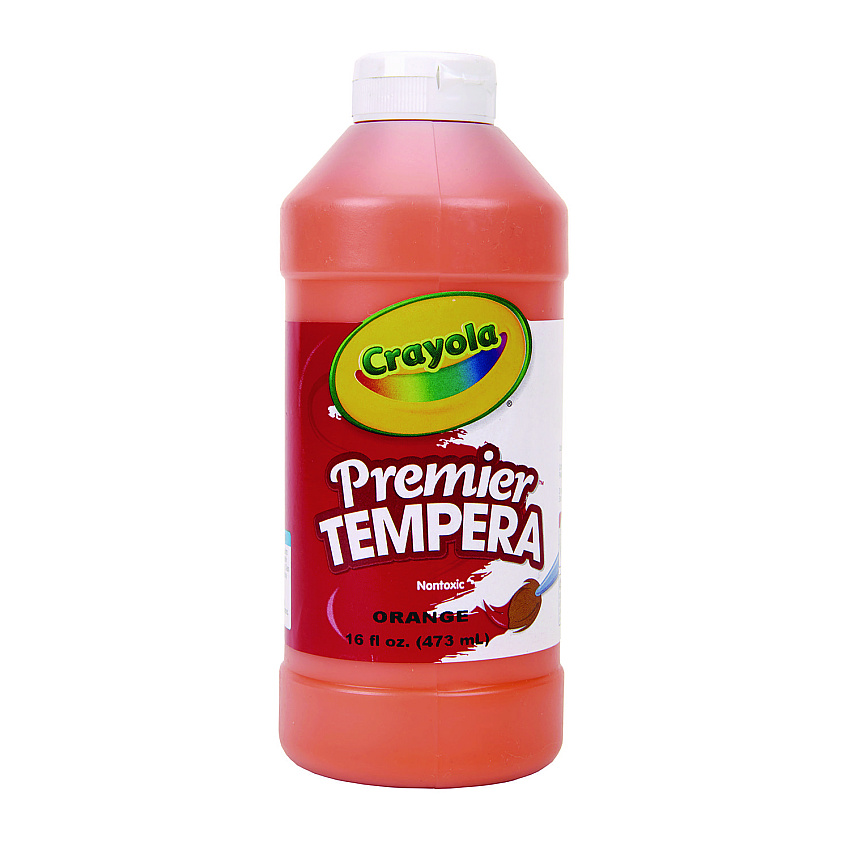 Crayola Premier Tempera Paint, Orange, 16 oz Bottle (541216036)