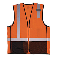 ergodyne GloWear 8210Z Hi-Vis Class 2 Mesh Vest, Large to X-Large, Orange (23025)