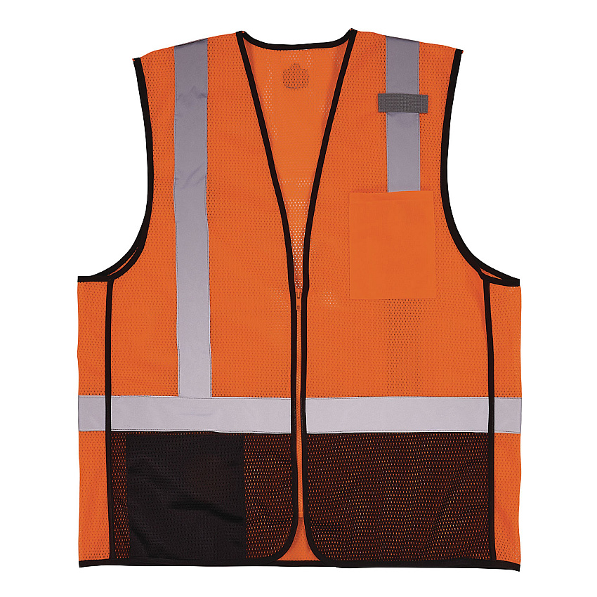 ergodyne GloWear 8210Z Hi-Vis Class 2 Mesh Vest, Large to X-Large, Orange (23025)