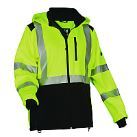 ergodyne GloWear 8353 Class 3 Hi-Vis Softshell Water-Resistant Jacket, 4X-Large, Lime (23528)