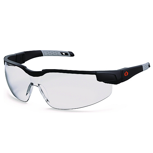 ergodyne Skullerz DELLENGER Safety Glasses with Adjustable Temples, Matte Black Nylon Impact Frame, Clear Polycarbonate Lens (50060)