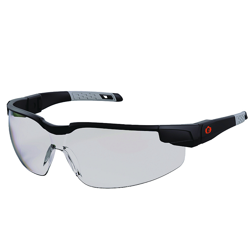 ergodyne Skullerz DELLENGER Anti-Scratch/Enhanced Anti-Fog Safety Glasses with Adjustable Temples, Black Frame, Polycarbonate Lens (50068)
