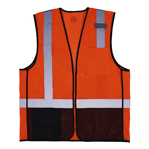 ergodyne GloWear 8210Z Hi-Vis Class 2 Mesh Vest, 4X-Large to 5X-Large, Orange (23029)