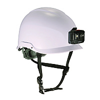ergodyne Skullerz 8976LED Class E Safety Helmet with LED Light, 6-Point Rachet Suspension, White (60261)