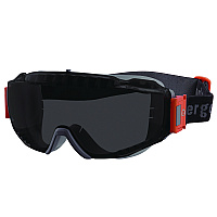 ergodyne Skullerz MODI OTG Anti-Scratch and Enhanced Anti-Fog Safety Goggles with Elastic Strap, Smoke Lens (60301)