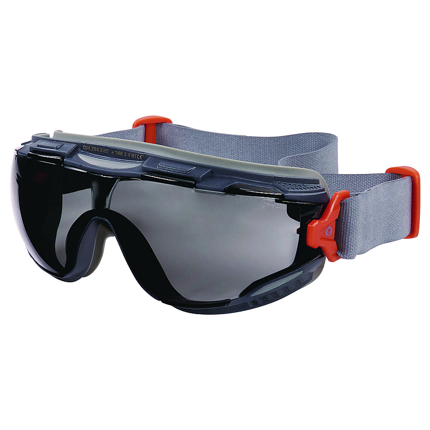 ergodyne Skullerz ARKYN Anti-Scratch and Enhanced Anti-Fog Safety Goggles with Neoprene Strap, Smoke (60311)