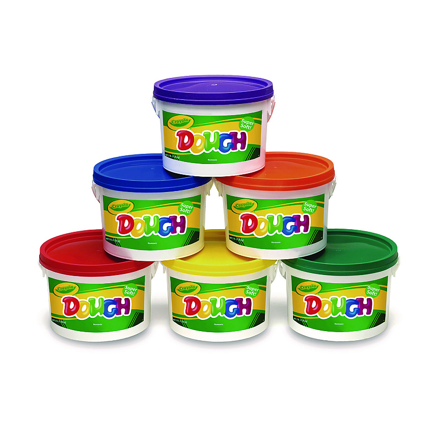 Crayola Modeling Dough Bucket, 3 lbs, Assorted Colors, 6 Buckets/Set (570016)