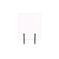 MasterVision Protector Series Frameless Glass Desktop Divider, 35.4 x 0.16 x 35.4, Clear/Aluminum (GL2001393)
