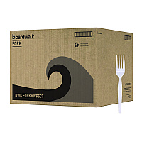 Boardwalk&reg; Plastic Tableware, Fork, White, 1,000 Count (BWKFORKMWPSCT)