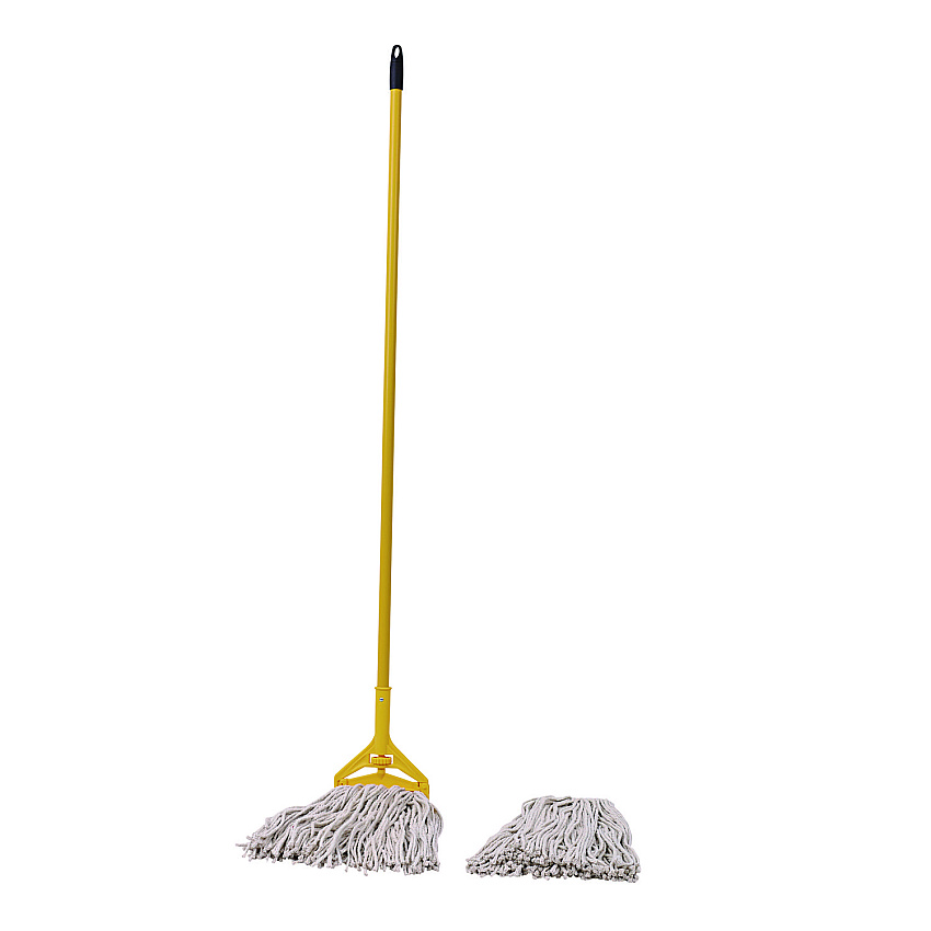 Boardwalk&reg; Cut-End Mop Kits, #24, 60" Handle, 2 Mop Heads and 1 Handle (BWK5324C)