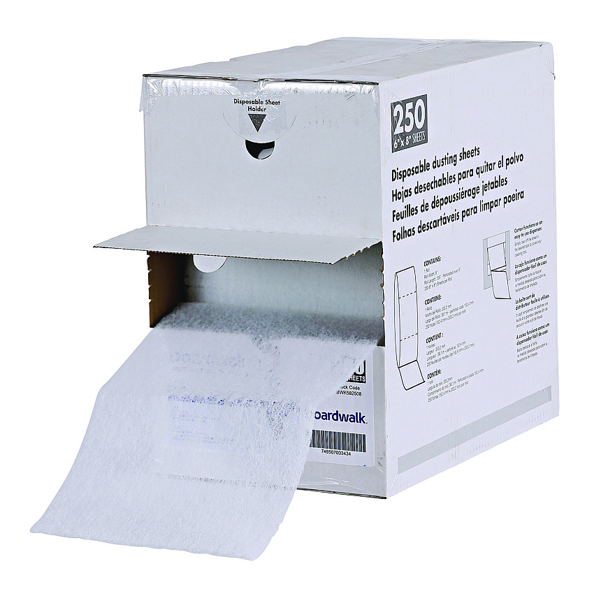Boardwalk&reg; TrapEze Dusting Sheets, White, 250 Sheets, 1 Roll (BWK582508)