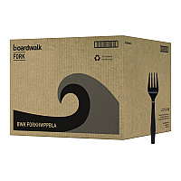 Boardwalk&reg; Heavyweight Plastic Cutlery, Fork, 1000 Forks (BWKFORKHWPPBLA)