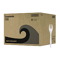 Boardwalk&reg; Mediumweight Plastic Forks, White, 1000 Forks (BWKFORKMWPP)