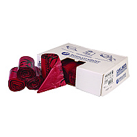 Inteplast Group Institutional Low-Density Can Liners, Infectious Waste Biohazard, 10 gal, 1.3 mil, 24 x 23, Red, Interleaved, 25/RL, 10 RL/CT (SL2423R)