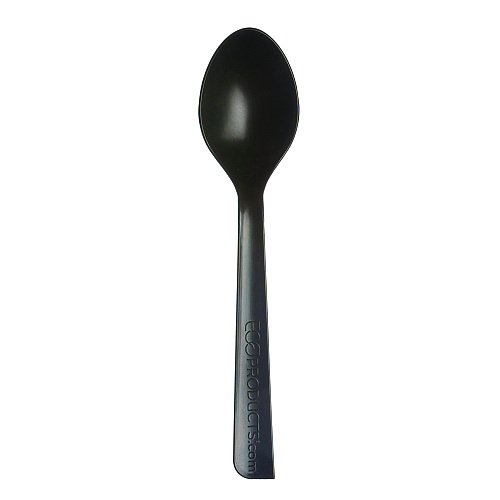 Eco-Products 100% Recycled Content Cutlery, Spoon, 6", Black, 50/Pack, 20 Pack/Carton (EPS113)