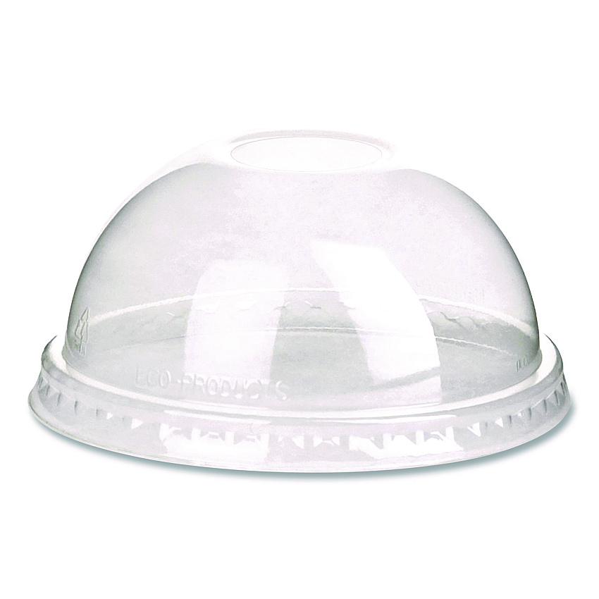 Eco-Products GreenStripe Cold Cup Dome Lids, With Hole, Fits 9oz to 24oz Cups, Clear, 100/Pack, 10 Packs/Carton (EPDLCC)