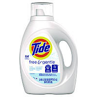 Tide&reg; Free & Gentle Liquid Laundry Detergent, 84 oz Bottle, 4 Bottles (12144)