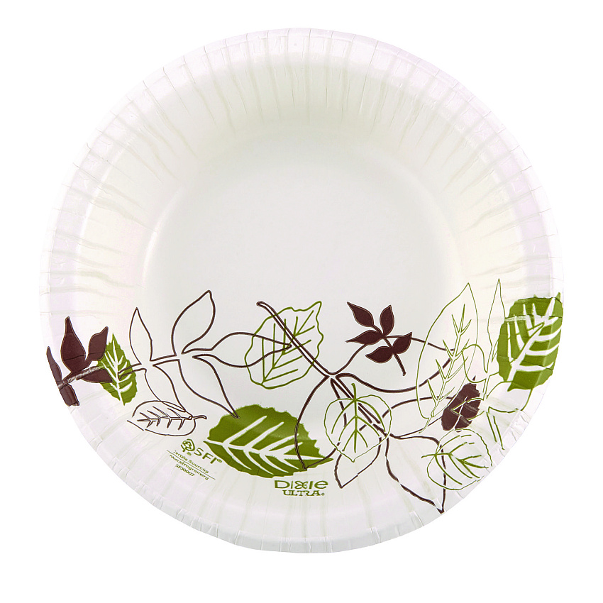 Dixie Pathways Heavyweight Paper Bowls, WiseSize, 12 oz, Green/Burgundy, 125/Pack (SXB12WSPK)
