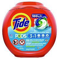 Tide PODS Laundry Detergent, Clean Breeze, 36 oz Tub, 42 Pacs/Tub (00998EA)