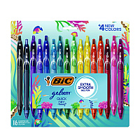 BIC Gel-ocity Quick Dry Gel Pen, Retractable, Medium 0.7 mm, 16 Assorted Ink and Barrel Colors, 16/Pack (RGLCGA16AST)